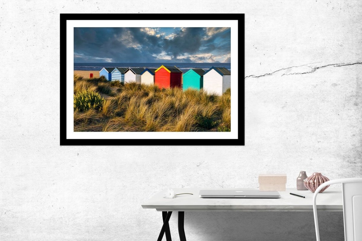 Beach Huts On Southwold Beach Suffolk Framed Mounted Print Picture - FP36 - Art Fever - Art Fever