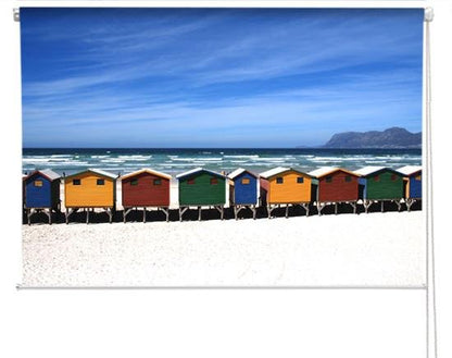 Beach Huts Printed Photo Picture Roller Blind - RB329 - Art Fever - Art Fever