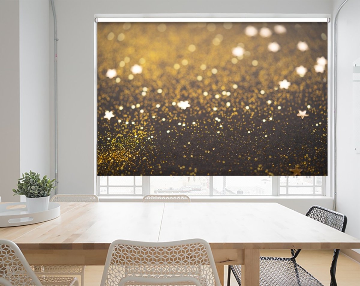 Beautiful Christmas Light And Stars Background Printed Picture Photo Roller Blind - RB1059 - Art Fever - Art Fever