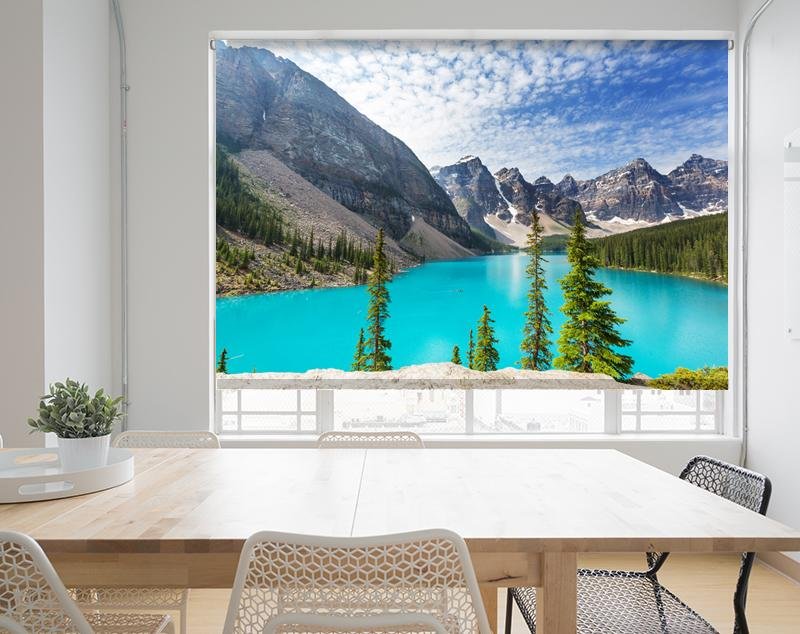 Beautiful turquoise waters Moraine Lake,Banff National Park printed Photo Roller Blind - RB694 - Art Fever - Art Fever
