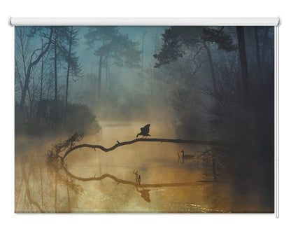 Birds in the Autumn Forest Printed Picture Photo Roller Blind- 1X1889760 - Art Fever - Art Fever