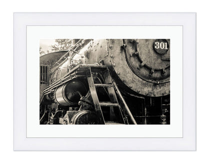 Black Locomotive Engine Framed Mounted Print Picture - FP19 - Art Fever - Art Fever