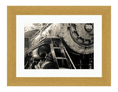 Black Locomotive Engine Framed Mounted Print Picture - FP19 - Art Fever - Art Fever