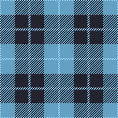 Blue Black Square Tartan Plaid Pattern Printed Picture Photo Roller Blind - RB607 - Art Fever - Art Fever
