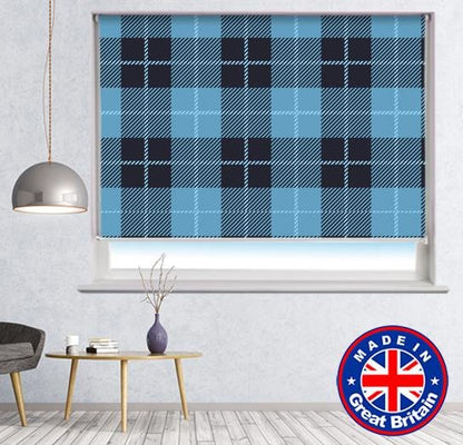 Blue Black Square Tartan Plaid Pattern Printed Picture Photo Roller Blind - RB607 - Art Fever - Art Fever