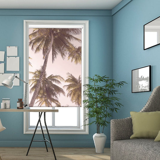 Blush Palm Trees Printed Picture Photo Roller Blind - 1X2381990 - Art Fever - Art Fever
