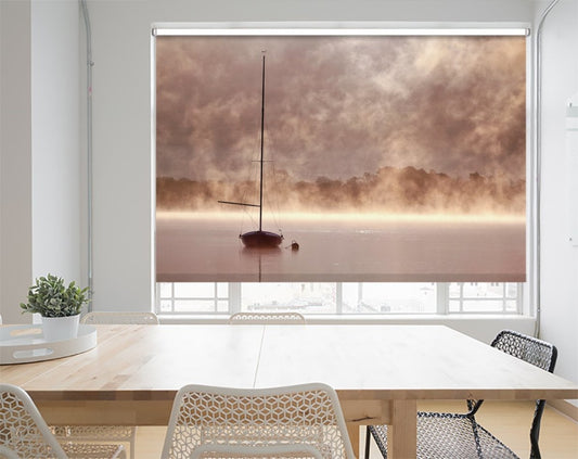 Boat on the Mystical Lake Printed Picture Photo Roller Blind- 1X240247 - Art Fever - Art Fever