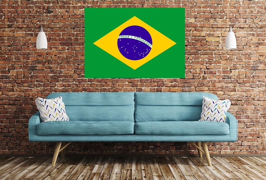 Brazil Flag Image Printed Onto A Single Panel Canvas - SPC49 - Art Fever - Art Fever