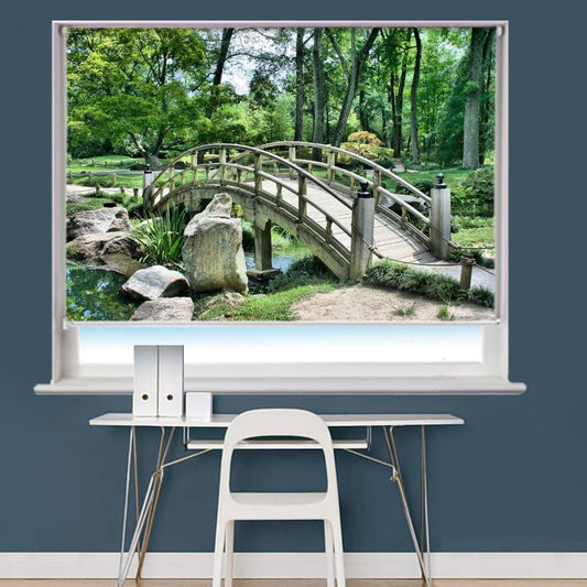 Bridge Japanese Garden Printed Picture Photo Roller Blind - RB791 - Art Fever - Art Fever