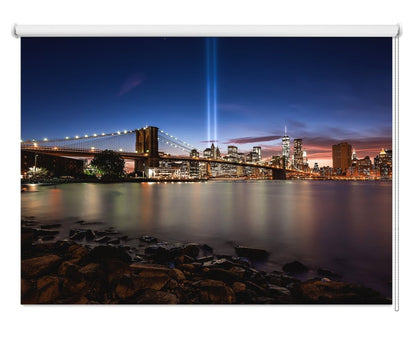 Brooklyn Bridge & Tribute in Light Printed Picture Photo Roller Blind - 1X1226682 - Art Fever - Art Fever