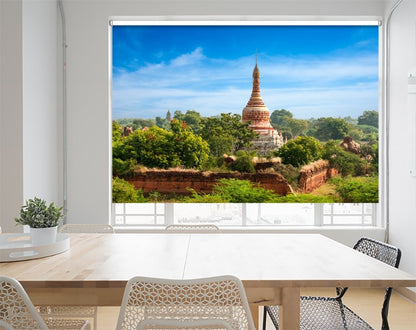 Buddhist Temples At Bagan Kingdom, Myanmar Printed Picture Photo Roller Blind - RB1091 - Art Fever - Art Fever
