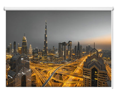 Burj Khalifa at Night Printed Picture Photo Roller Blind- 1X1791362 - Art Fever - Art Fever