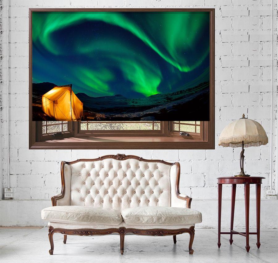 Camping under the Northern Lights Printed Picture Photo Roller Blind - RB511 - Art Fever - Art Fever