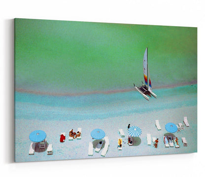 Catamaran on the Tropical Beach Canvas Print Wall Art - 1X1391291 - Art Fever - Art Fever