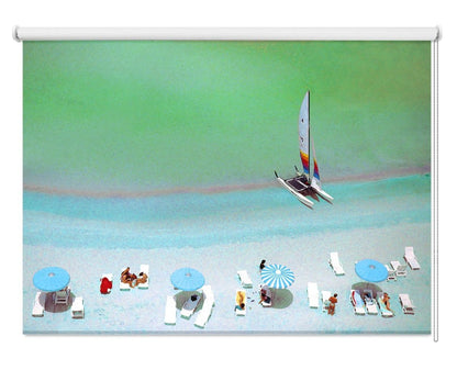 Catamaran on the Tropical Beach Printed Picture Photo Roller Blind- 1X1391291 - Art Fever - Art Fever