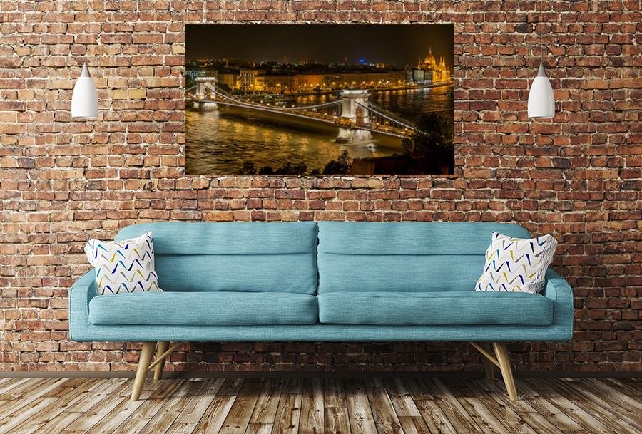 Chain Bridge In Budapest Hungary Image Printed Onto A Single Panel Canvas - SPC31 - Art Fever - Art Fever