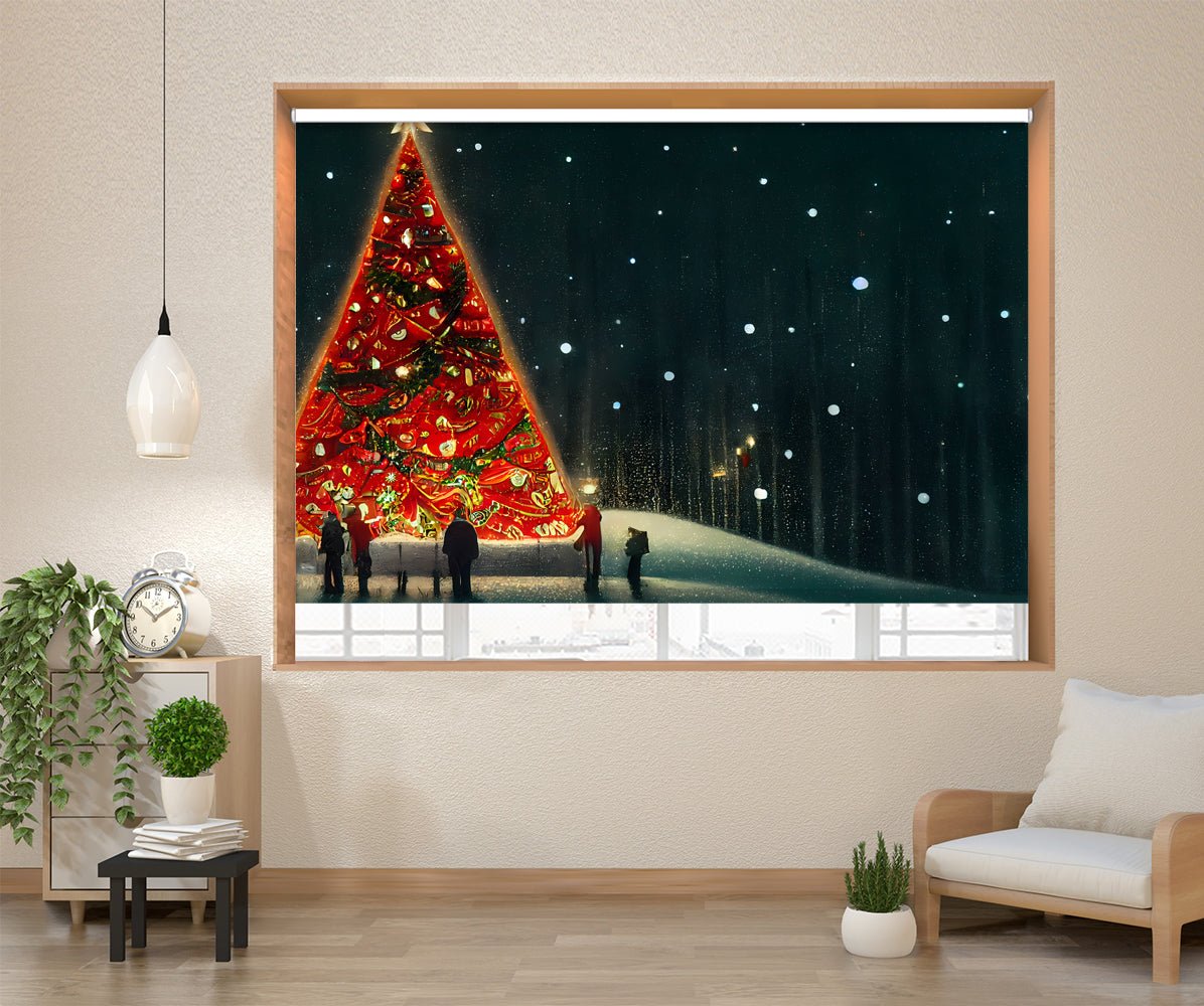 Christmas Tree Art Printed Picture Photo Roller Blind - RB1285 - Art Fever - Art Fever
