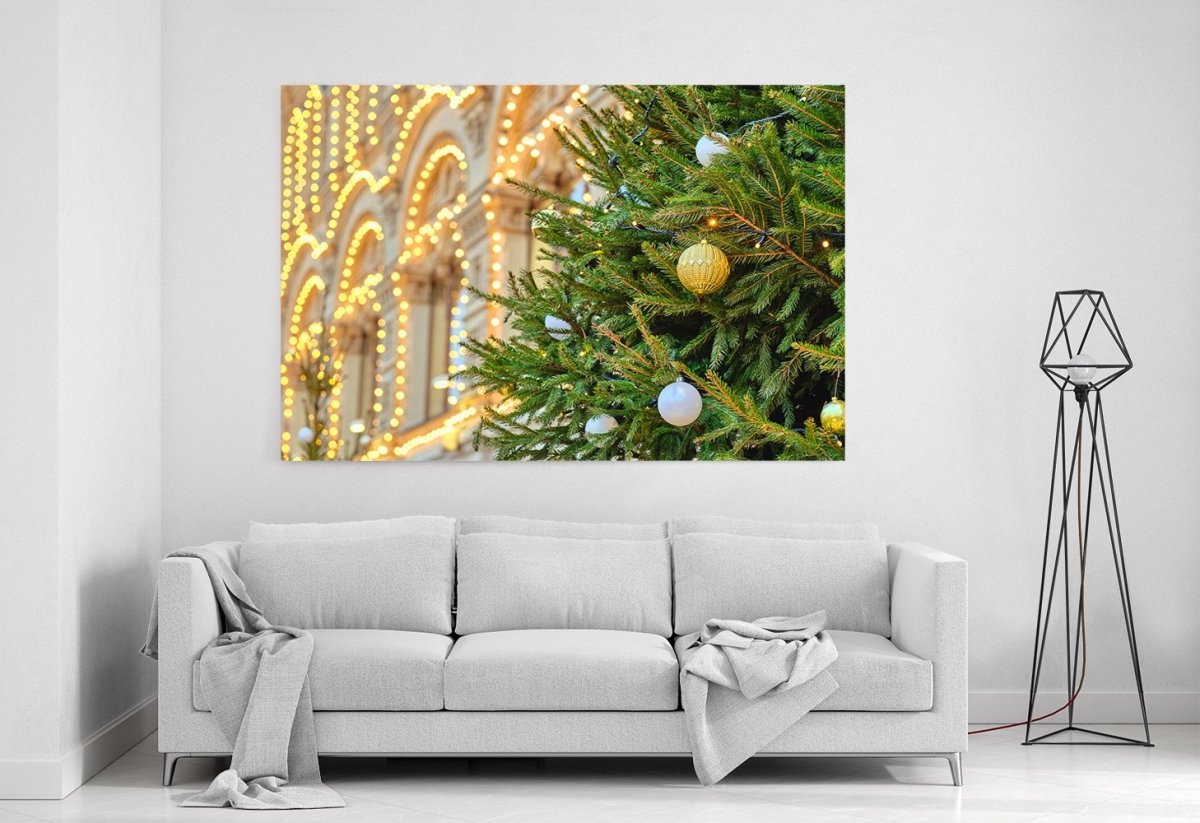 Christmas Tree Scene Printed Canvas Print Picture - SPC193 - Art Fever - Art Fever