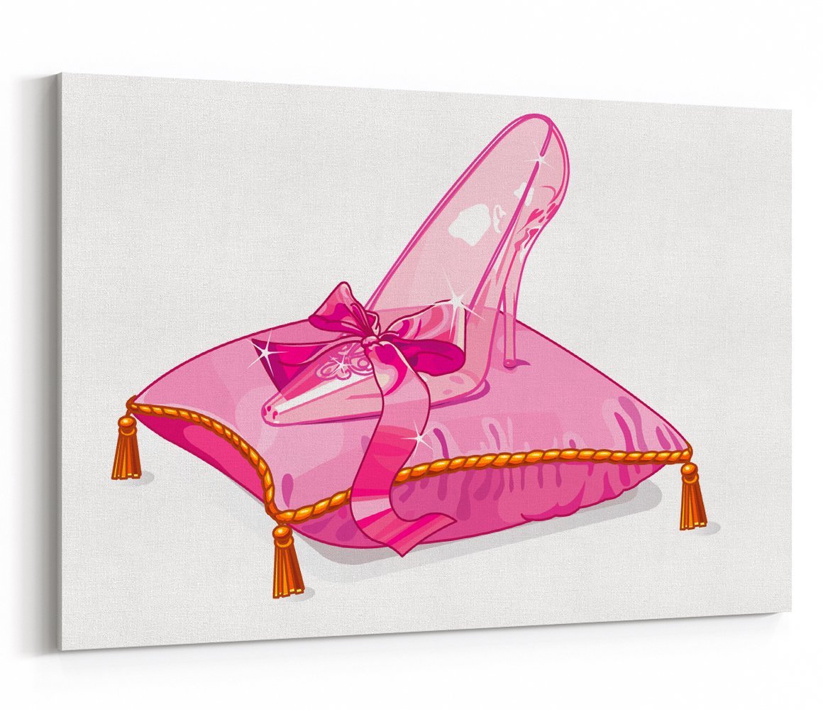 Cinderellaâ€™s Slipper On Pink Pillow Canvas Print Picture - SPC264 - Art Fever - Art Fever