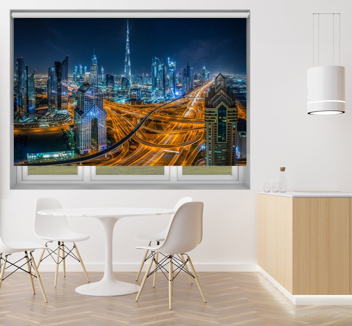 City Lights of Dubai at Night Printed Picture Photo Roller Blind- 1X1888443 - Art Fever - Art Fever