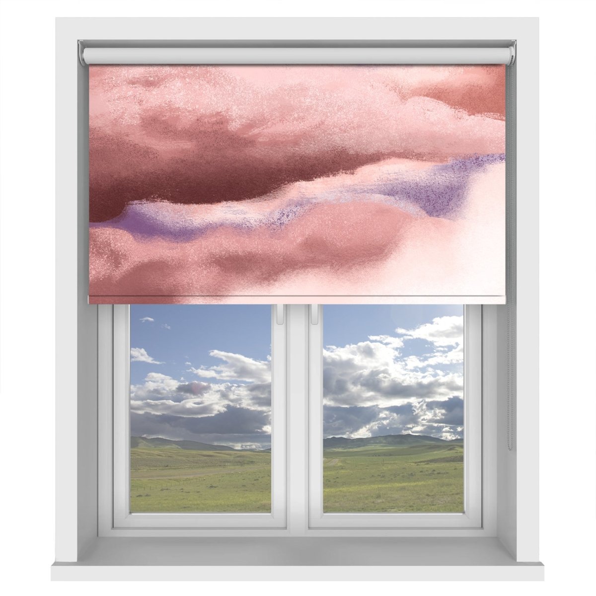 Cloudy Day Peach & Blue Printed Picture Photo Roller Blind - 1X2544259 - Art Fever - Art Fever