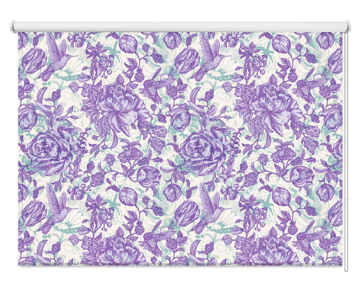 Colorful Purple Floral Paisley Pattern Printed Photo Roller Blind - RB1207 - Art Fever - Art Fever
