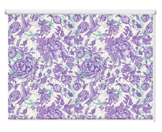 Colorful Purple Floral Paisley Pattern Printed Photo Roller Blind - RB1207 - Art Fever - Art Fever