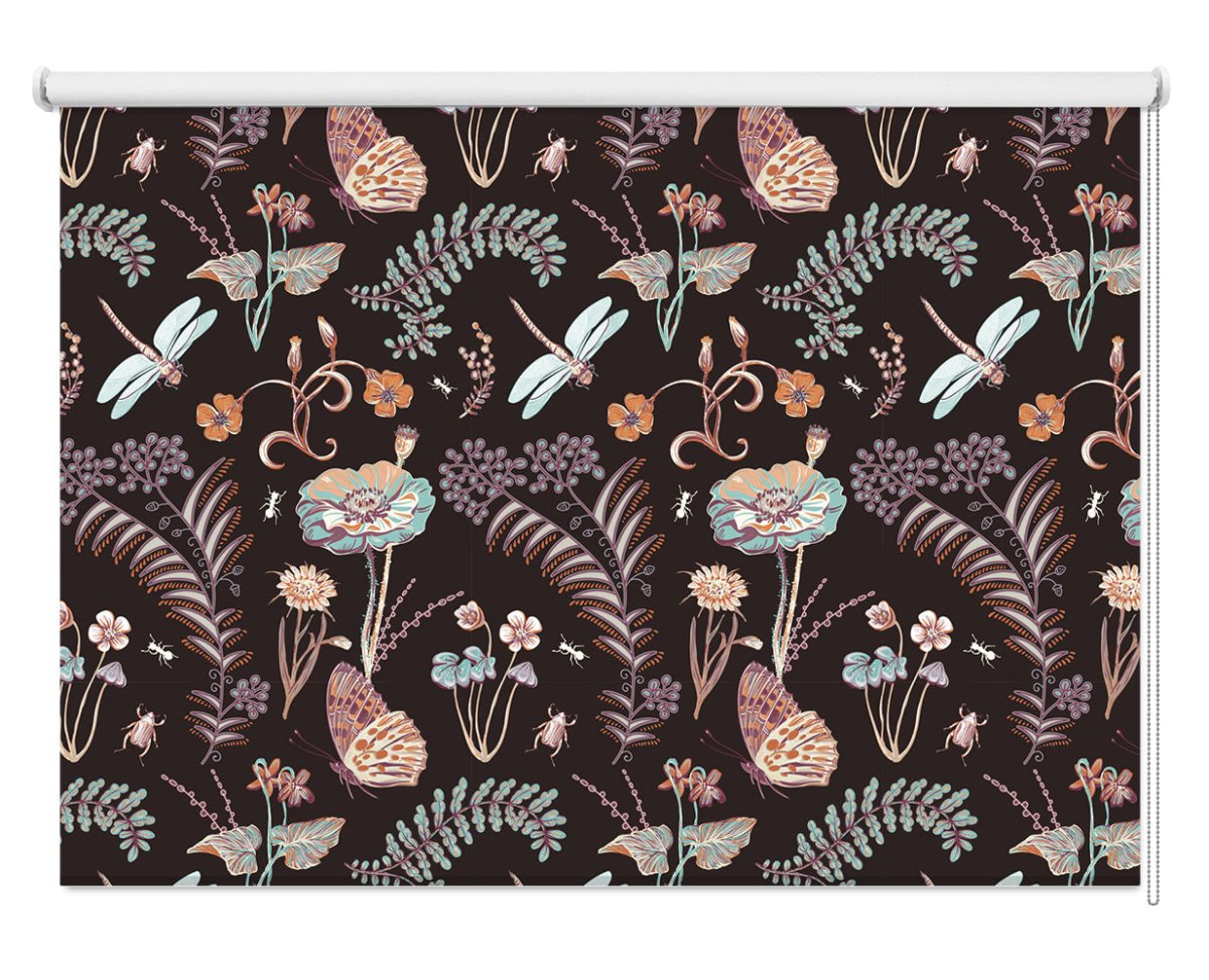Colorful Seamless Pattern Black Background Floral Wallpaper Pattern ...