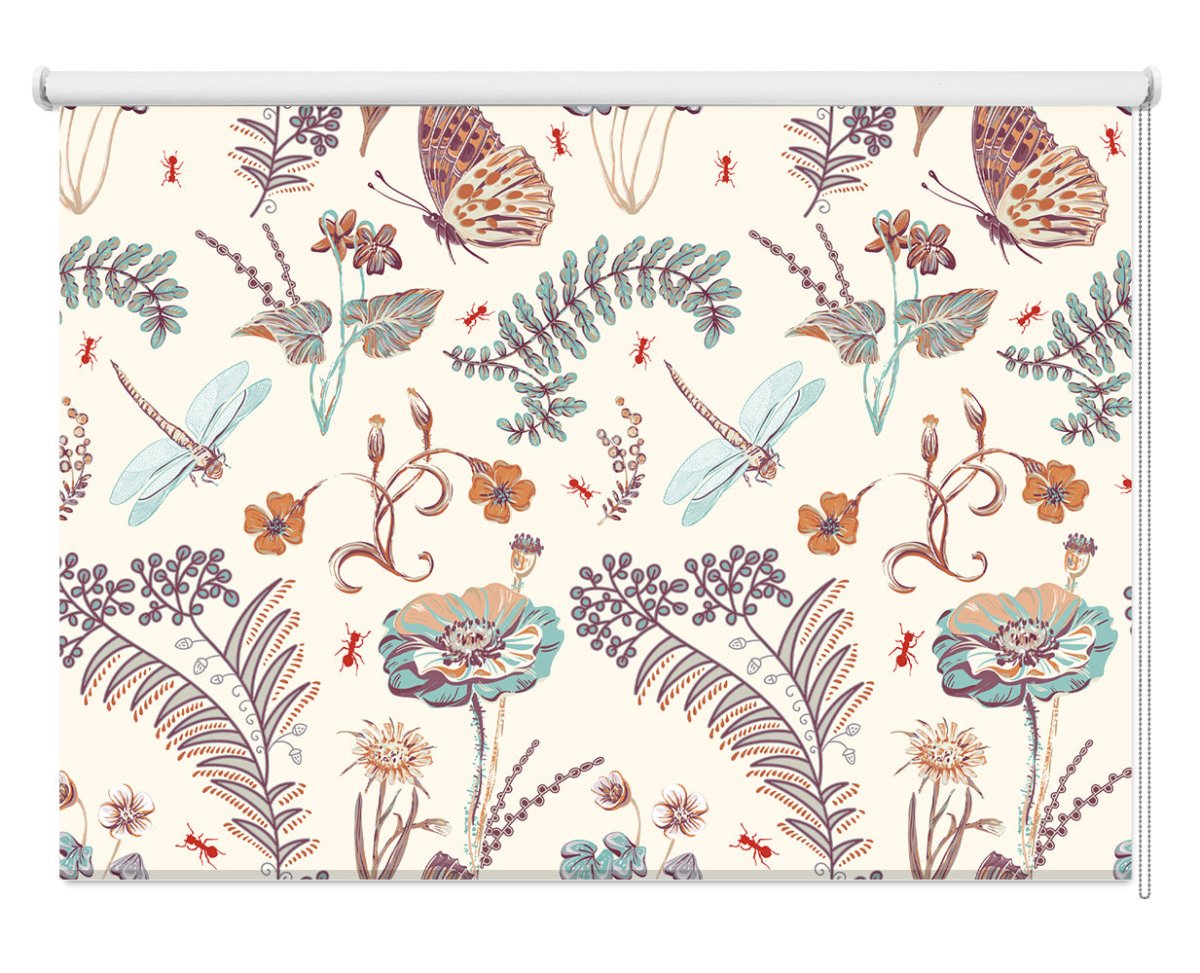 Colorful Seamless Pattern Floral Wallpaper Pattern Roller Blind | Photo ...