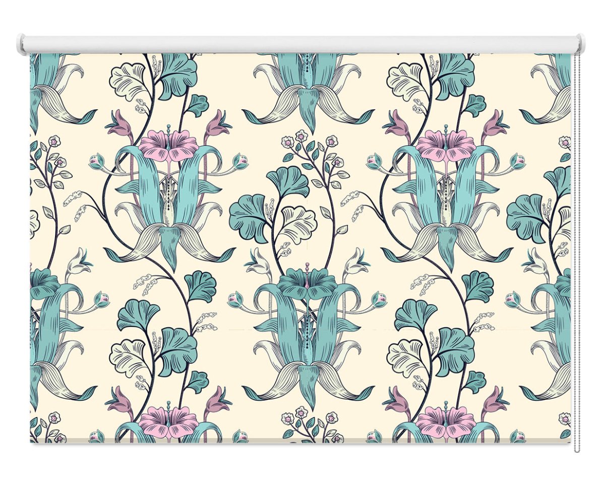 Colorful Seamless Pattern With Decorative Flowers Design Printed Photo Roller Blind - RB1221 - Art Fever - Art Fever