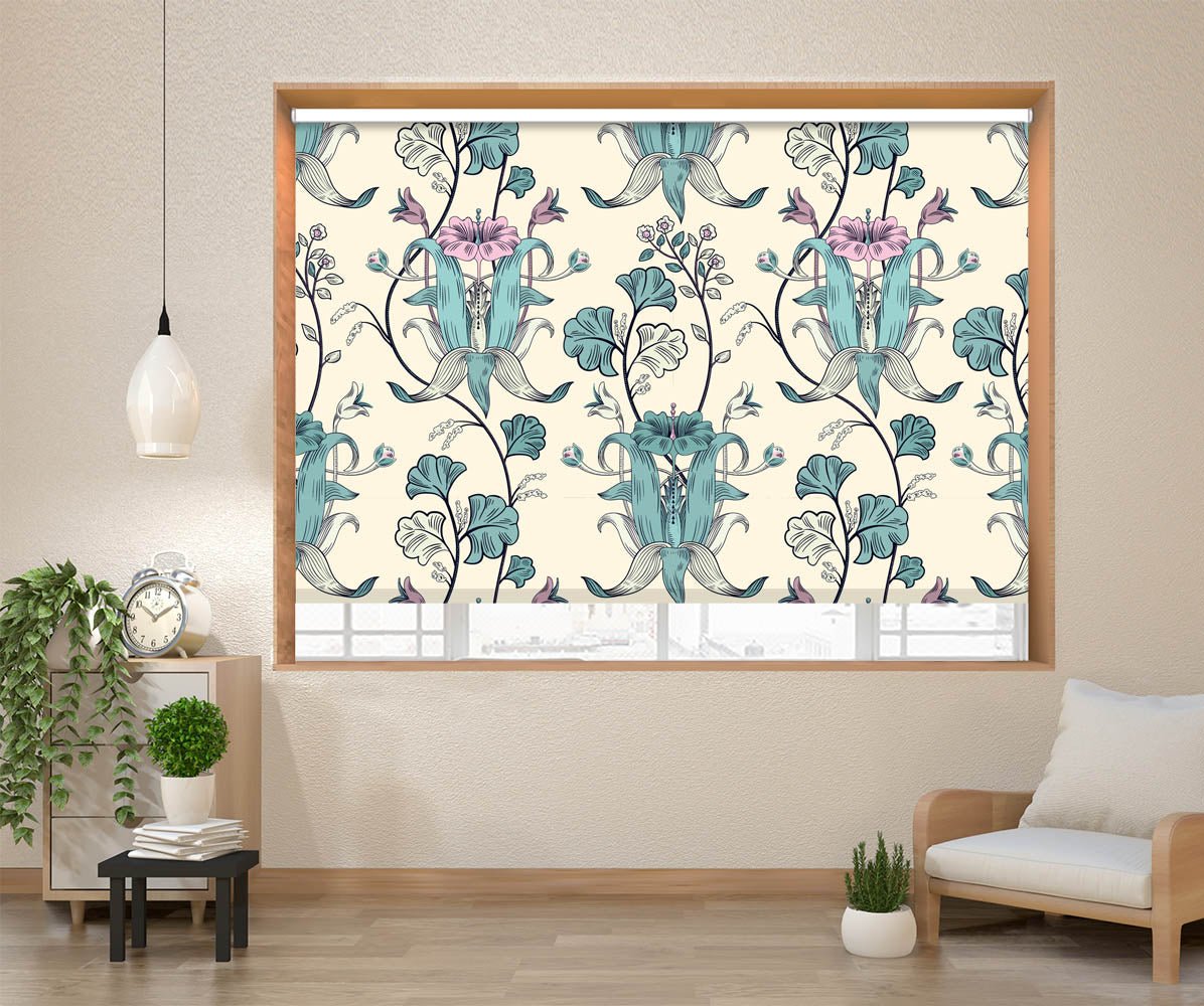 UNIVERSAL Virginia Patterned Thermal Blackout Roller Blind, Black/White,  W120cm : Amazon.co.uk: Home & Kitchen