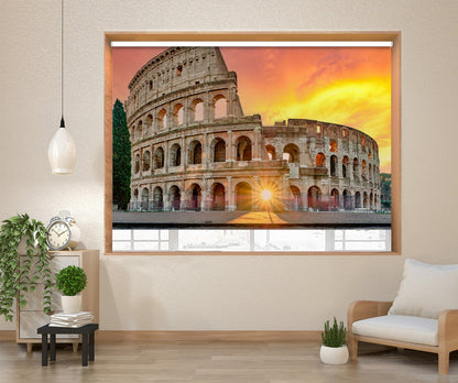 Colosseum at sunrise in Rome Printed Picture Photo Roller Blind - RB1306 - Art Fever - Art Fever