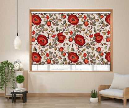 Colourful Floral Pattern with Roses Printed Photo Roller Blind - RB1214 - Art Fever - Art Fever