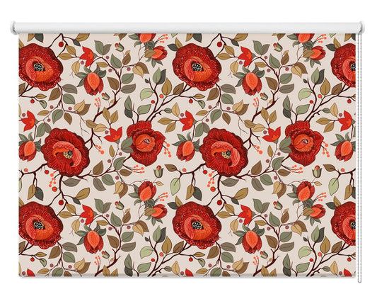 Colourful Floral Pattern with Roses Printed Photo Roller Blind - RB1214 - Art Fever - Art Fever