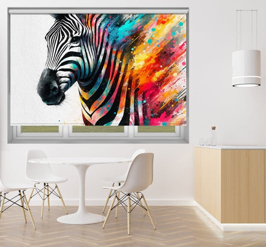 Colourful Zebra Printed Picture Photo Roller Blind - 1X2720590 - Art Fever - Art Fever