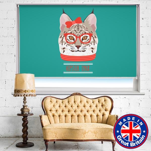 Cool cat with Glasses Printed Picture Photo Roller Blind - RB658 - Art Fever - Art Fever