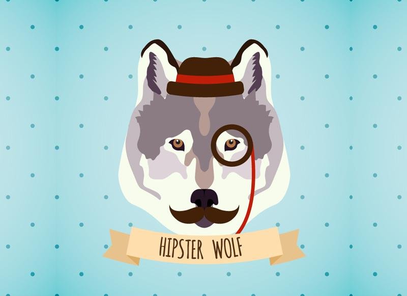 Cool Wolf Cartoon style Printed Picture Photo Roller Blind - RB660 - Art Fever - Art Fever