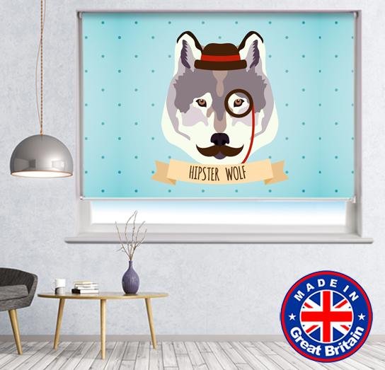 Cool Wolf Cartoon style Printed Picture Photo Roller Blind - RB660 - Art Fever - Art Fever