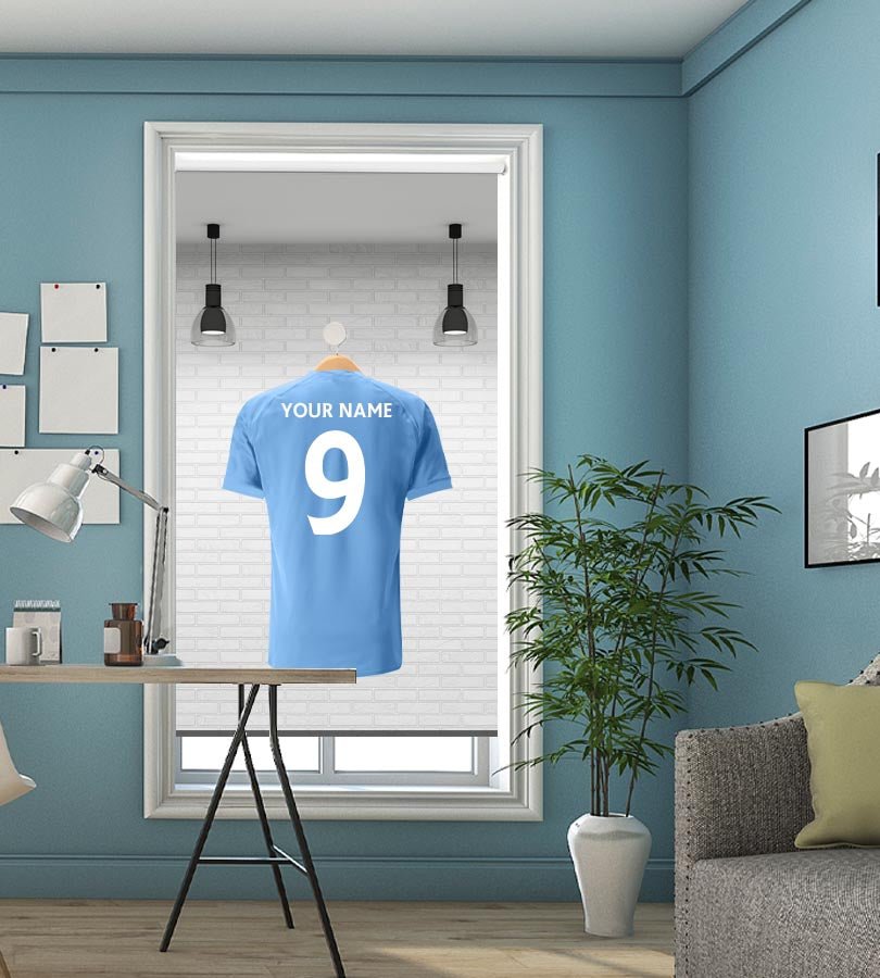 Coventry Style Your Name Personalised Football Kit Printed Picture Photo Roller Blind - RB1310 - Art Fever - Art Fever