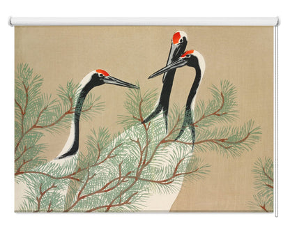 Cranes from Momoyogusa–Flowers of a Hundred Generations by Kamisaka Sekka Printed Photo Roller Blind - RB1243 - Art Fever - Art Fever