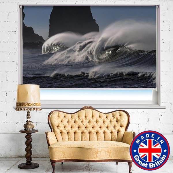 Crashing Waves Printed Picture Photo Roller Blind - RB577 - Art Fever - Art Fever