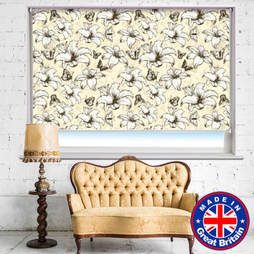 Cream Abstract Floral Printed Picture Photo Roller Blind - RB528 - Art Fever - Art Fever