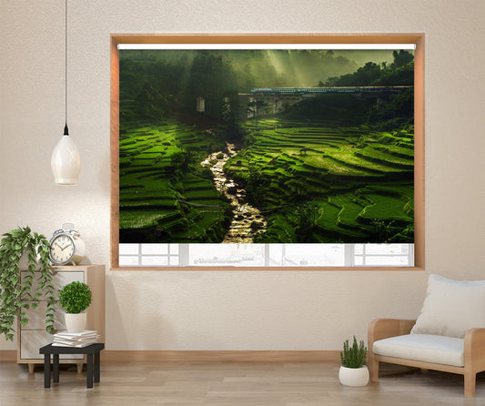 Crossing The Beautiful Bridge Printed Picture Photo Roller Blind - 1X747637 - Art Fever - Art Fever