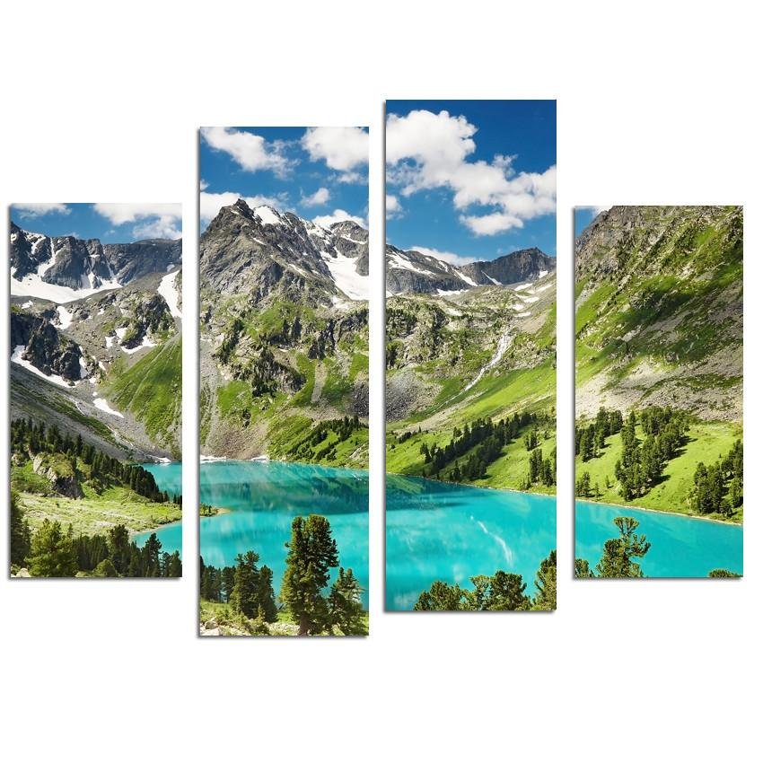 CWA12 - The Altai Mountains 4 Panel Canvas Wall Art - Art Fever - Art Fever