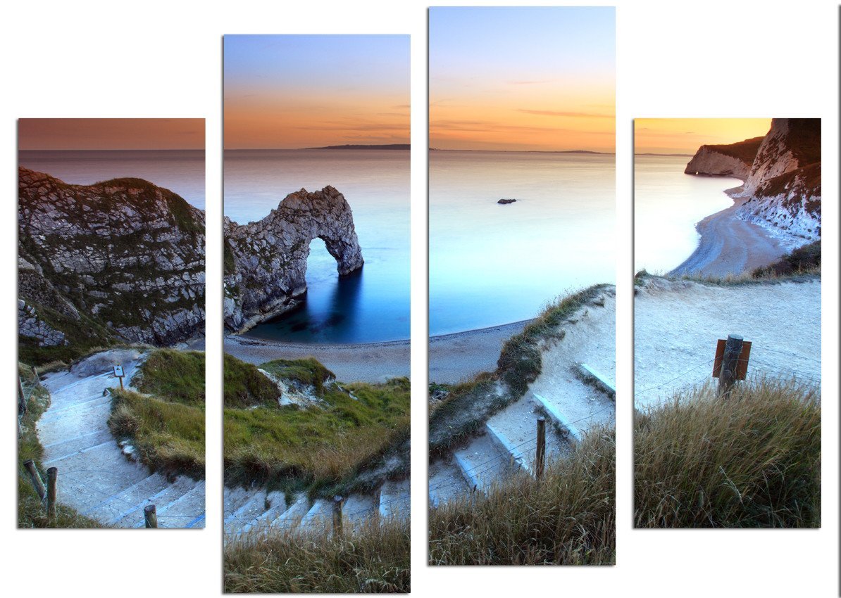 CWA5 - The Path to Durdle Door 4 Panel Canvas Wall Art - Art Fever - Art Fever