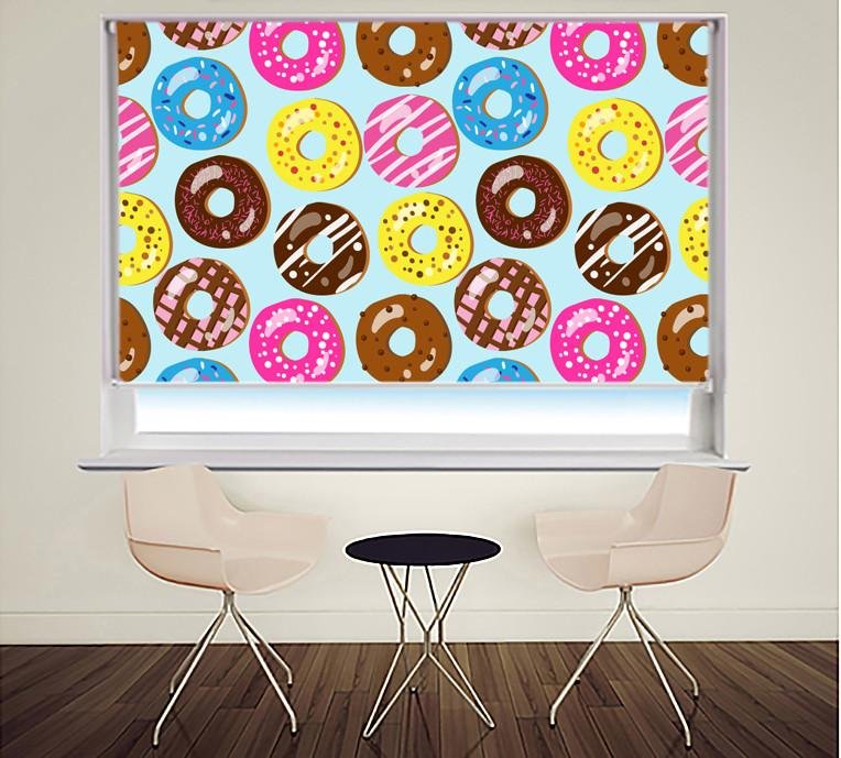 Doughnut Pattern Printed Photo Picture Roller Blind - RB409 - Art Fever - Art Fever