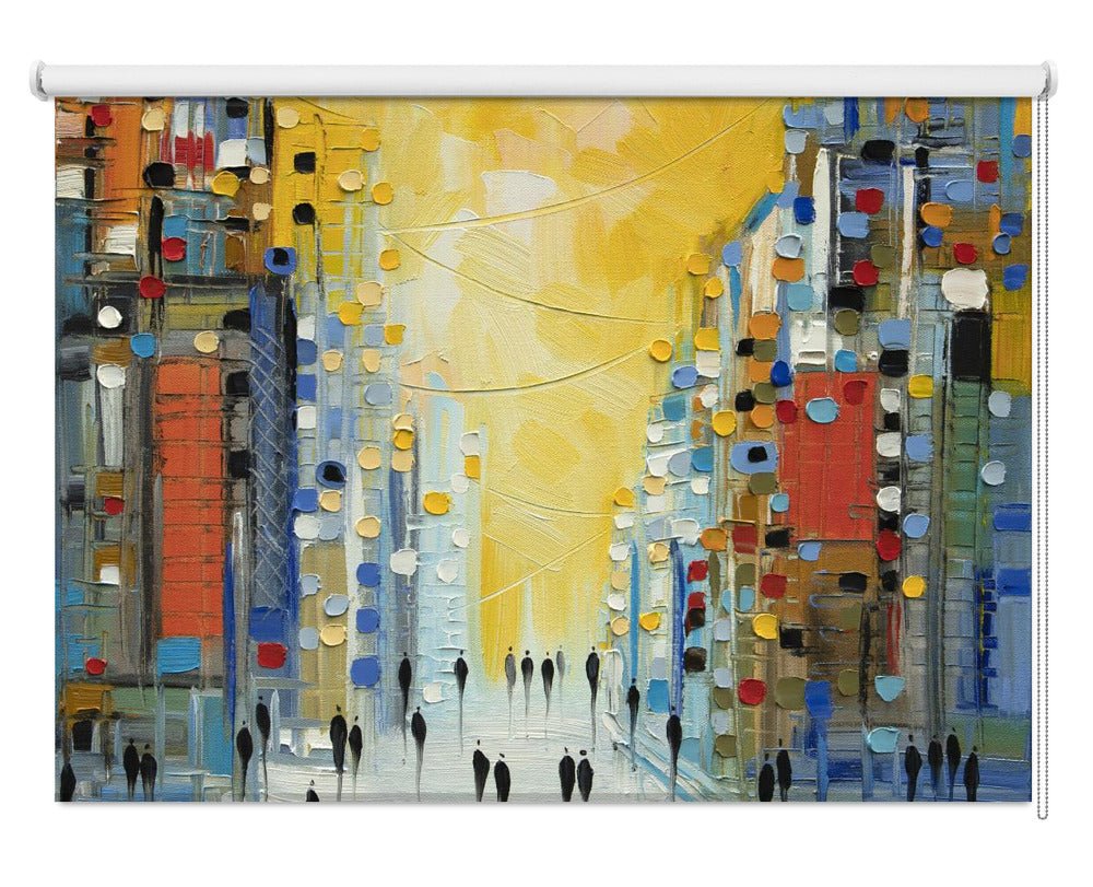 Early Sunset City Brushstrokes Printed Picture Photo Roller Blind - 1X2572854 - Pictufy - Art Fever
