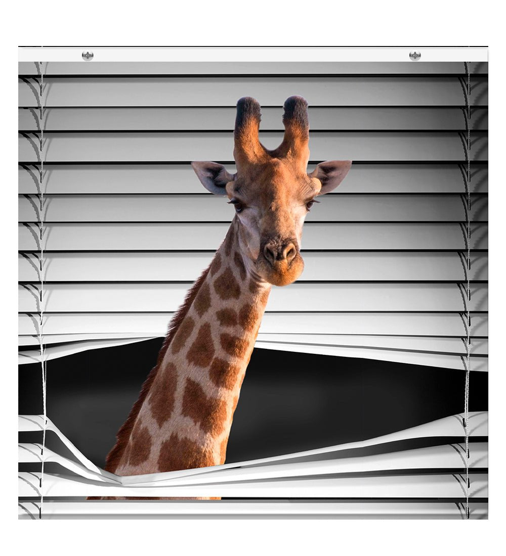 EasyBlock Printed Blinds Peeking Giraffe Blackout Window Blind with Toggle attachment - EB1 - Art Fever - Art Fever