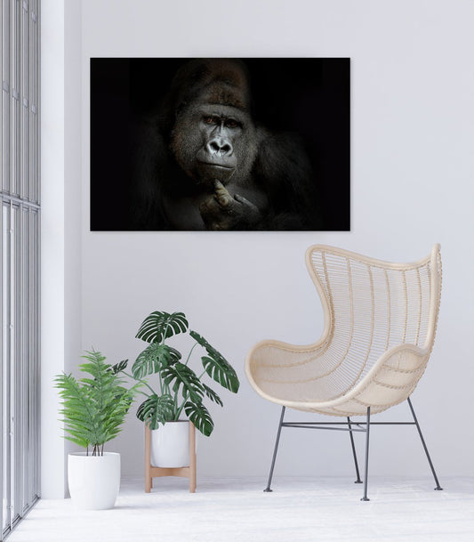 ego cogito, ergo sum Gorilla Portrait Canvas Print Wall Art - 1X823823 - Art Fever - Art Fever