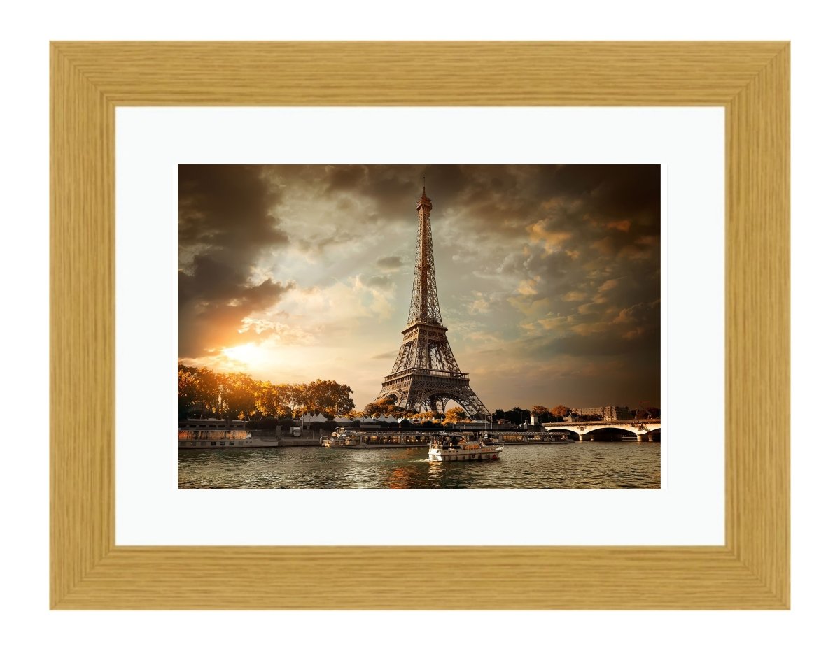 Eiffel Tower And Bridge Iena On The River Seine In Paris Framed Mounted Print Picture - FP58 - Art Fever - Art Fever